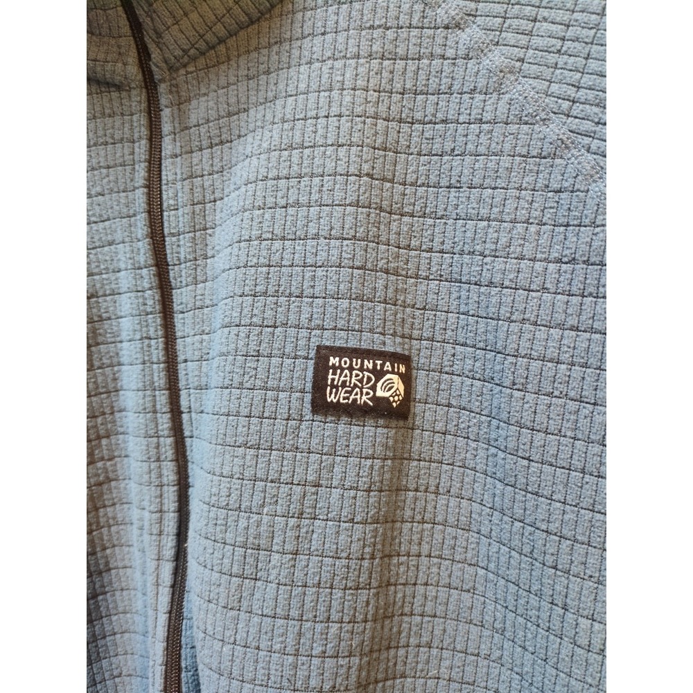 Mountain Hardwear Pullover Mens XL Blue Grid Fleece 1/2 Zip Hiking Layer Travel - Picture 3 of 9